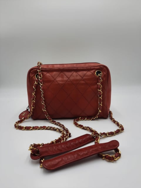 Vintage, Bags, Metrocity Vintage Quilted Leather Wallet Red