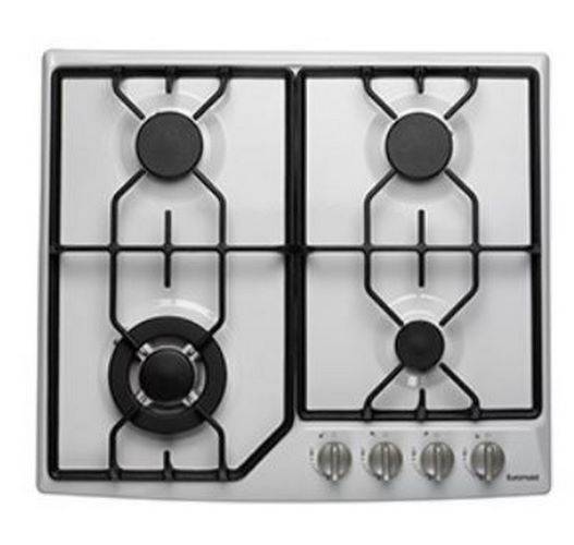 Euromaid Gas Cooktop NG/LPG (White) Model CF6GW Cooktops & Rangehoods
