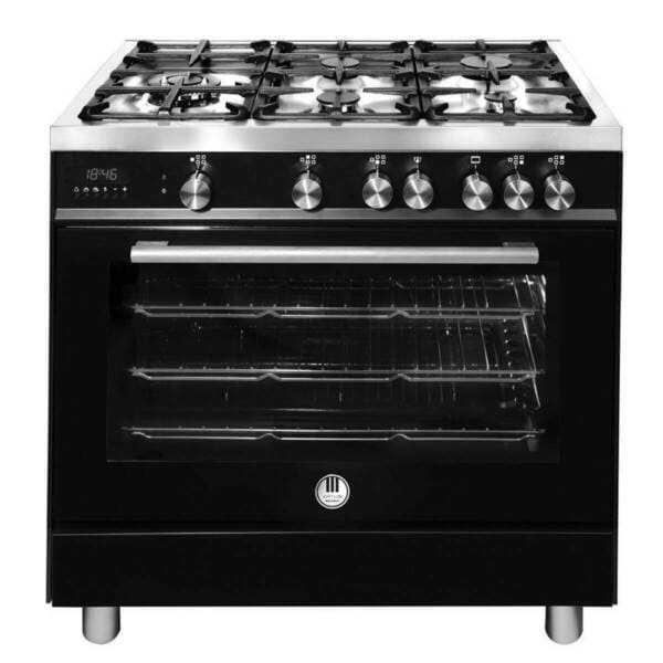 Artusi 90cm Freestanding Dual Fuel Oven/Stove (Black) Model AFG911B