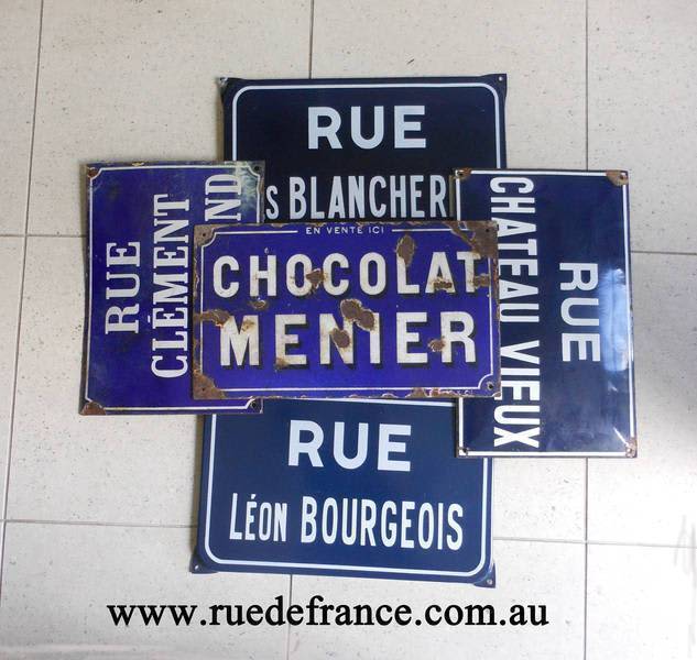 ANTIQUE / VINTAGE FRENCH ENAMEL STREET DECORATOR SIGNS Antiques
