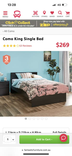 como king single bed