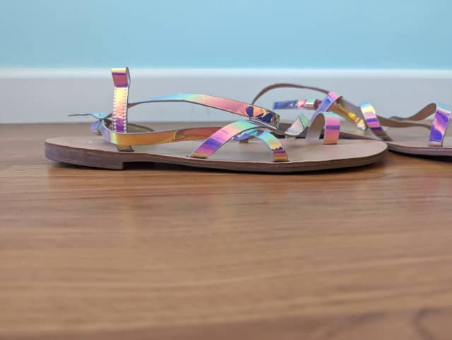 Holographic on sale gladiator sandals