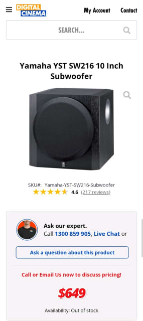 yamaha yst sw216 subwoofer