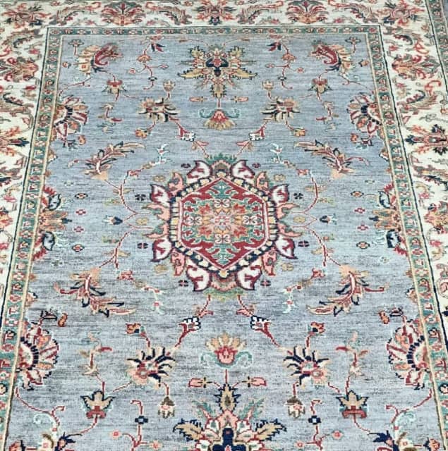 Lambs wool Ziegler design handmade Afghan Chobi rug 181x124cm Rugs