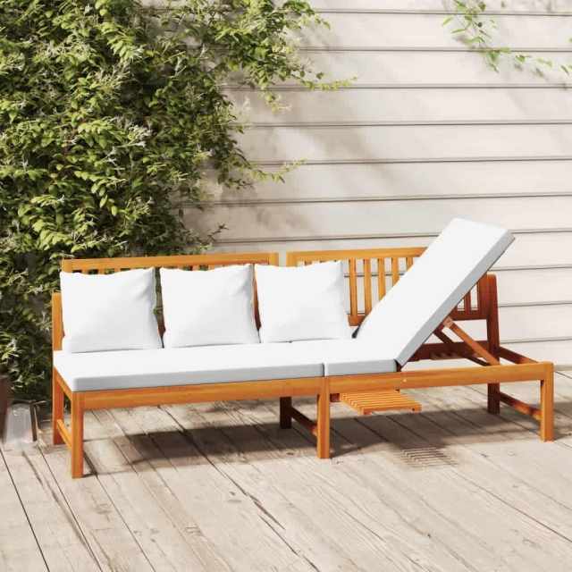 Day Bed with Cream Cushion 200x60x75 cm Solid Wood Acacia... Manchester & Textiles Gumtree