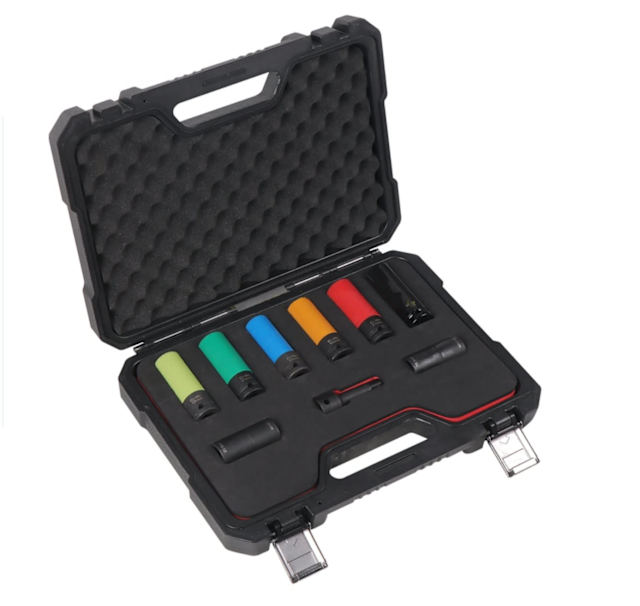 9pc 1/2 Dr. CrMo Deep Wheel Nut Socket Set for Tesla MercedesBenz