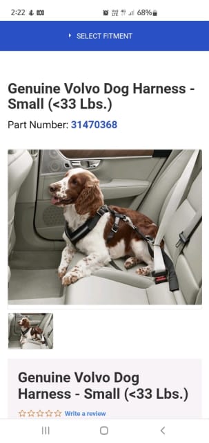 Volvo dog hot sale harness