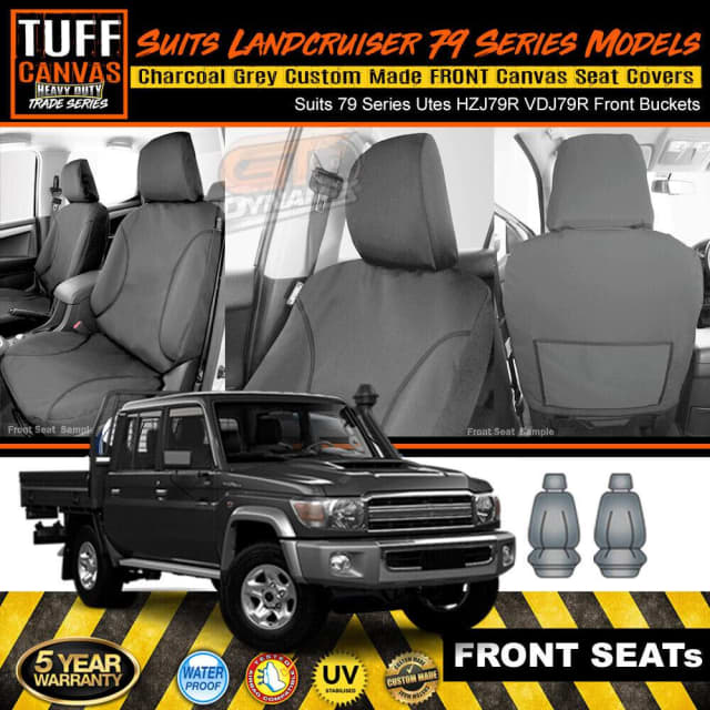 FRONT TUFF Canvas TRADE Seat Covers for Landcruiser 79 Series VDJ79R