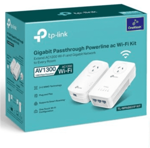 TPLINK AV1300 Powerline Passthrough Adaptor Kit WiFi Modems