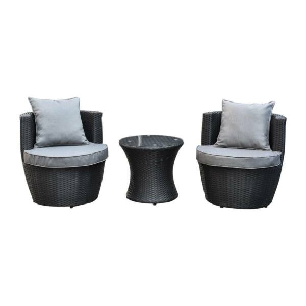 Gold Coast 3 Piece Outdoor Garden Balcony Set Furniture Rattan Wi