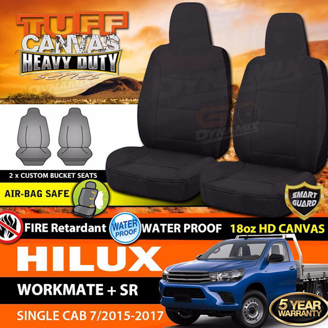 TUFF HD BLACK CANVAS Seat Covers TOYOTA HILUX SINGLE CAB WORKMATE Auto Body parts Gumtree