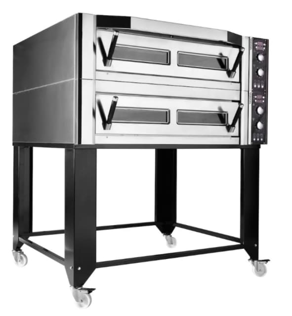 Fornitalia Black Double Deck Electric Pizza Oven 18 Pizza Capacity