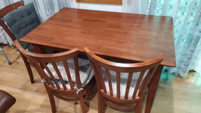 teak table 4 chairs