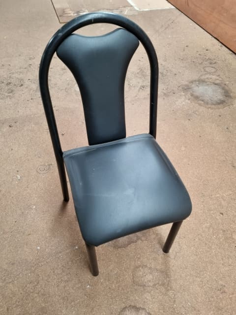 black vinyl stacking chairs