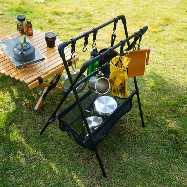 Wowmart Camping Gear Clothes Cookware Drying Hanging Basket Rack Stand