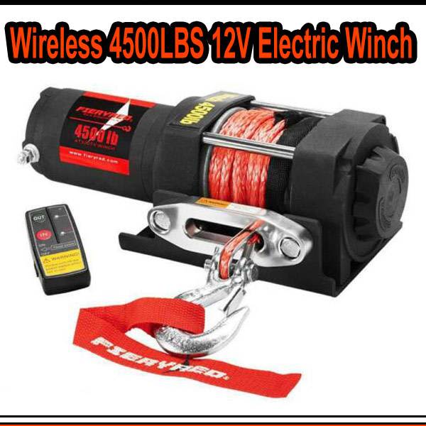 NEW 12v Winch 4500lbs Boat Jetski Wireless Remote Dyneema rope quad