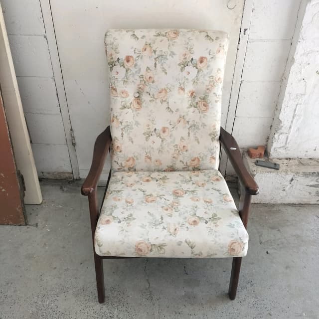 Retro Mid Century style timber armchair. See details. Armchairs