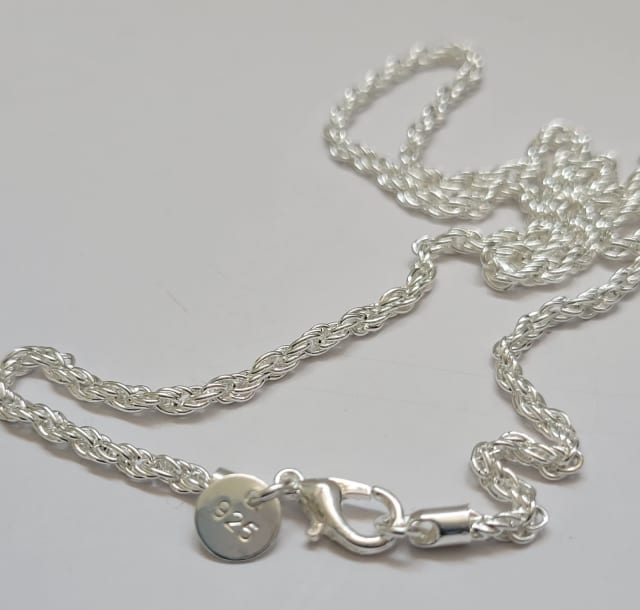 45CM SILVER PLATED ROPE CHAIN GENUINE 925 STERLING SILVER PLATING Women's Jewellery in Ashmore