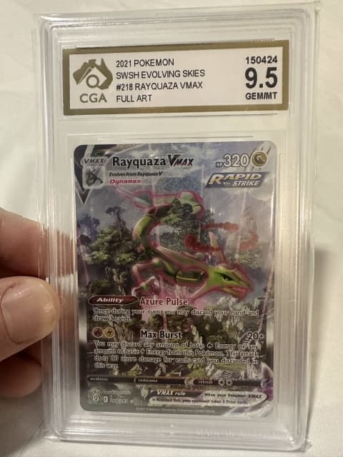 Rayquaza VMAX Alt Art Evolving Skies 218/203 CGA 9.5 Gem Mint ...