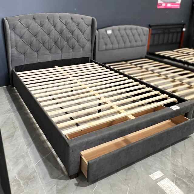 UNDER 500! Elegant Dark Grey Queen Bed Frame with Storage Drawer Beds in Belmont WA Gumtree