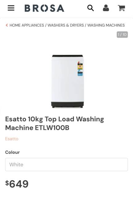 esatto 10kg washing machine