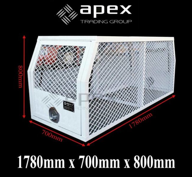 APEX DOG CAGE WHITE TOOLBOX ALUMINIUM TOOLBOXES TRUCK UTE 15004CPWL
