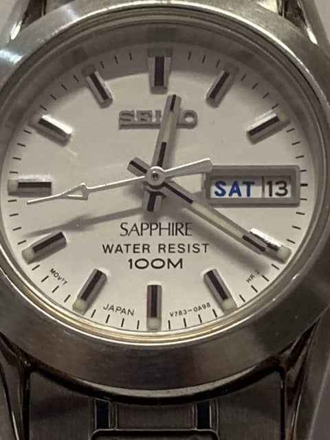 Seiko sapphire water online resist 100m