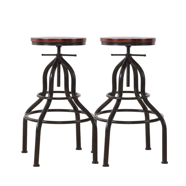 Levede 4x Industrial Bar Stools Kitchen Stool Wooden Barstools Sw