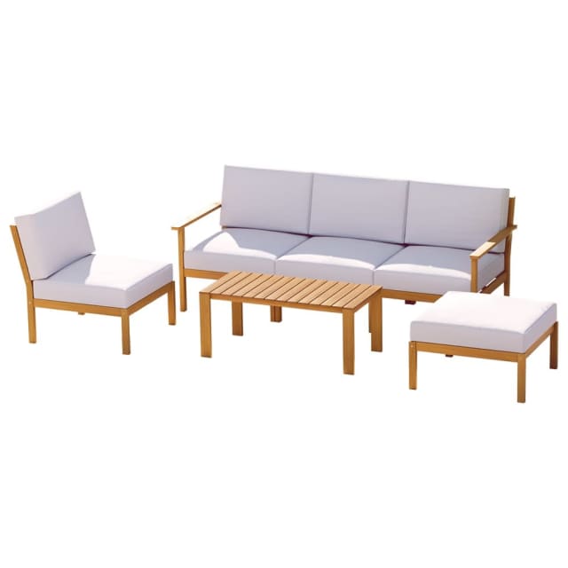 Gardeon 5Seater Outdoor Sofa Set Wooden Lounge Setting 6PCS Lounging