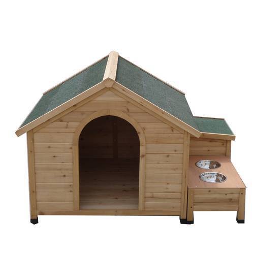 XLarge Dog Timber Wooden Kennel House Cabin with Storage Box&Bowl Pet