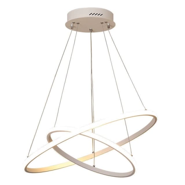 Tworing Pendant Light, White, Round Modern LED Pendant Light Threeco