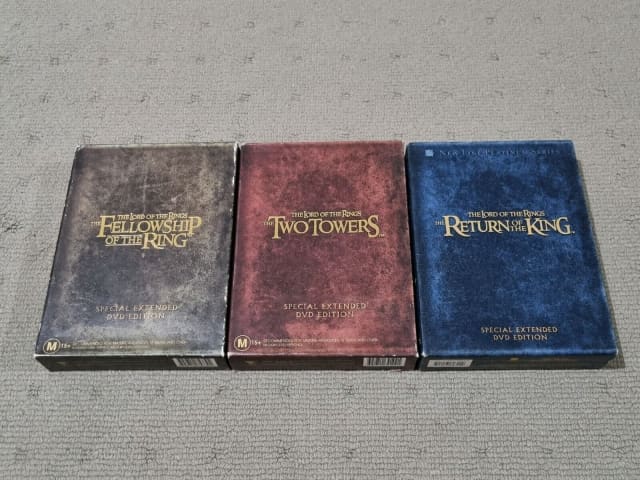 LORD OF THE RINGS TRILOGY 1 2 3 DVD Box Set Extended Edition 12 Discs ...