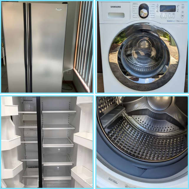 640L Stainless Steel Fridge & 7.5kg Front Load Washing Machine Washing Machines & Dryers