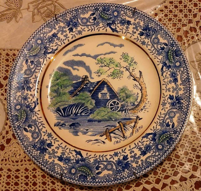 Vintage Old Mill Kirklands Display Plate Reproduction Albion 1870