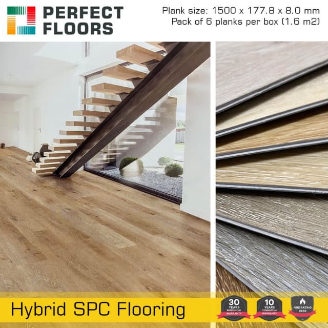 8mm Luxury Hybrid SPC Flooring, European Oak Range, Decoline Building