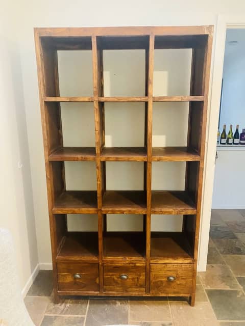 Balinese style cubed bookcase with drawers. | Bookcases & Shelves