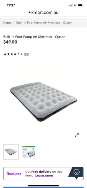 kmart built in foot pump air mattress