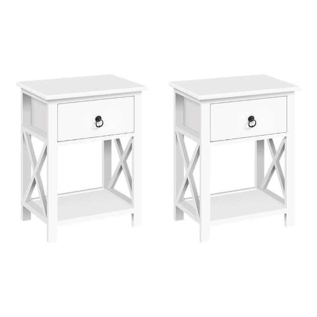 Rolesville Set of 2 Bedside Tables Drawers Side Table Nightstand