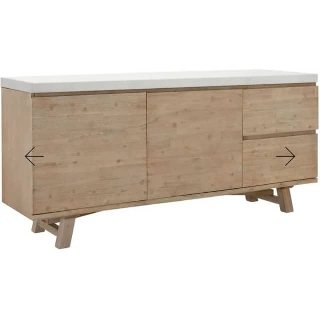 NOVA BUFFET *NEW* FAUX MARBLE TOP FAUX MARBLE TOP TIMBER BASE