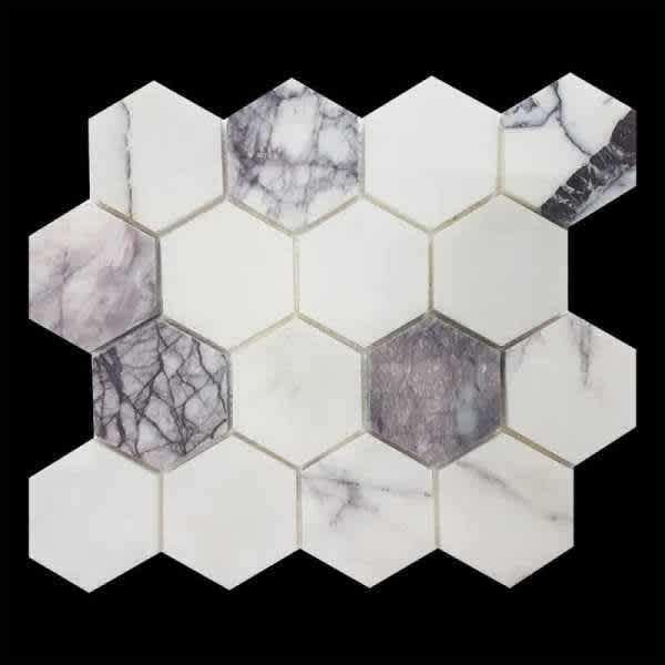 New York Hexagon Honed Marble Mosaic 70x70 Price Per SQM Building