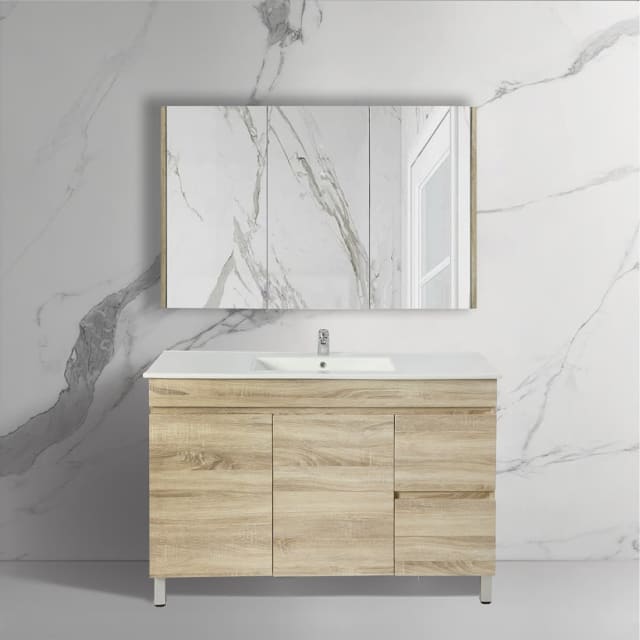 1200x460x850mm Freestanding Bathroom Vanity With Legs White Oak ...