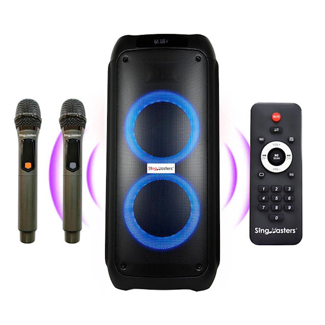 SingMasters PartyBox P50 Bluetooth Karaoke Machine speaker,2 UHF mics