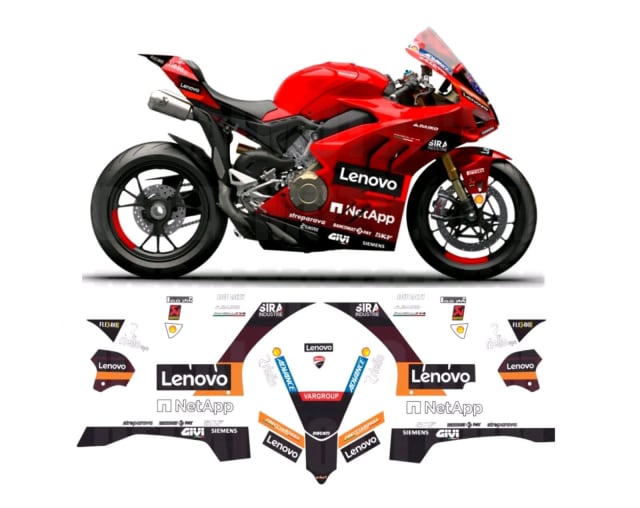 DUCATI PANIGALE V4 R LENOVO TEAM 2022 RACING GRAPHIC DECALS KIT