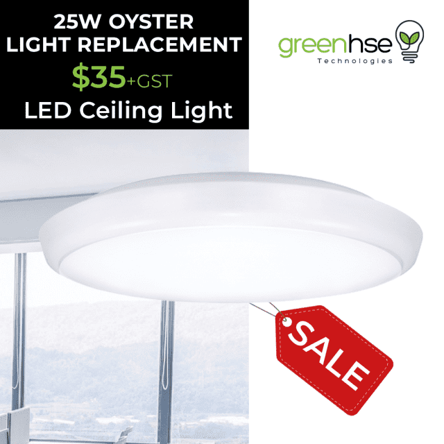 LED 25W OYSTER / CEILING LIGHT TRICOLOUR DIMMABLE 35 PLUS GST