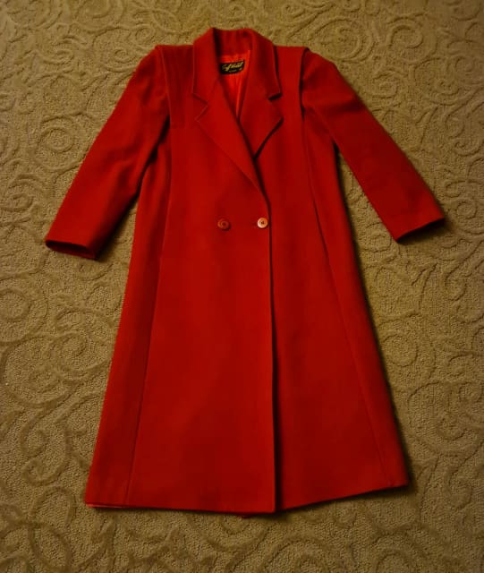 GEOFF RIDDELL Australia Vintage Red Wool Coat - size 12 - Jackets ...