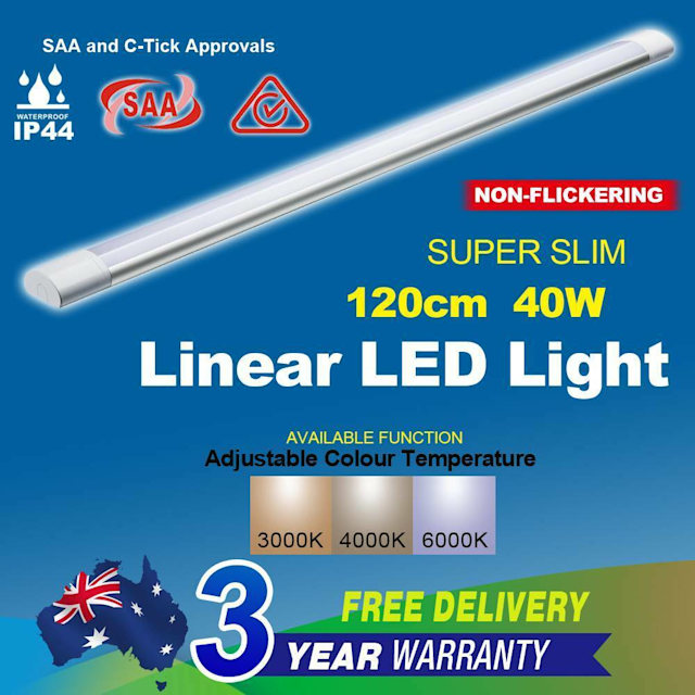 LED Batten Light Linear 40W 120CM Slimline Ceiling Lamp Ceiling