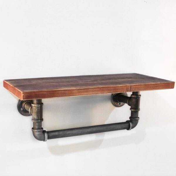 Industrial Timber Pipe Floating Wall Shelf 61cm new Bookcases & Shelves Gumtree Australia