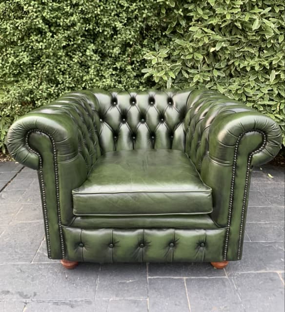 green chesterfield armchair