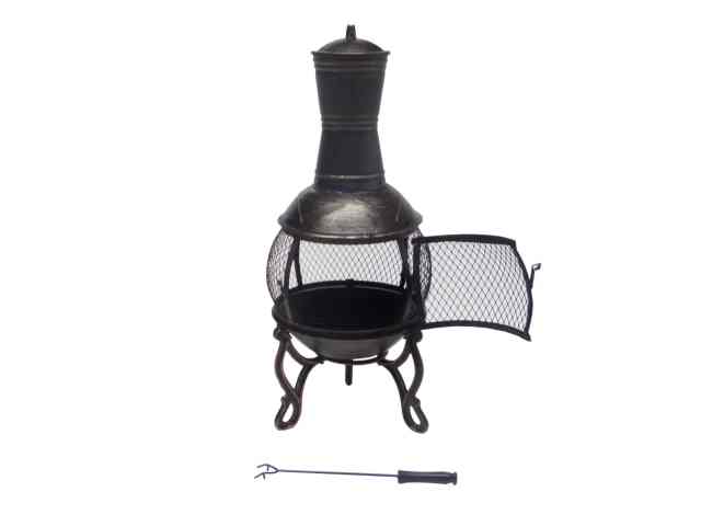 89cm Cast Iron Fire Pit Chiminea Chimney Fireplace Heater Patio &cover ...