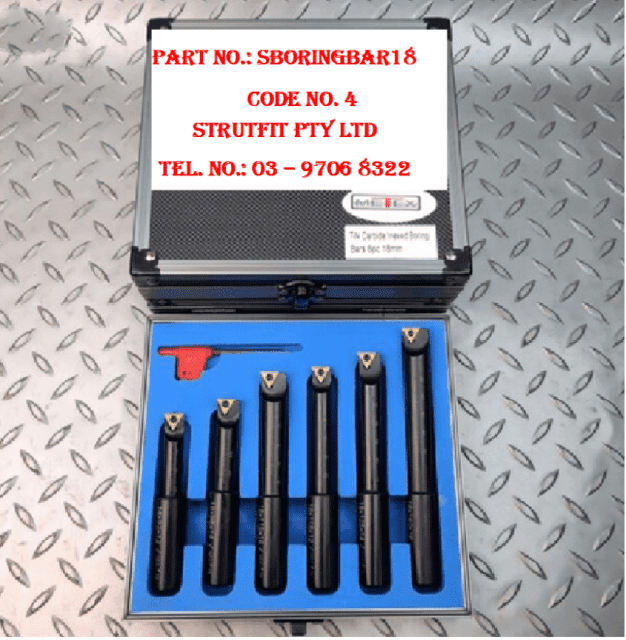 BORING BAR 18mm Lathe Tool 6pc Set TiN Tips Part No SBORINGBAR18 Code